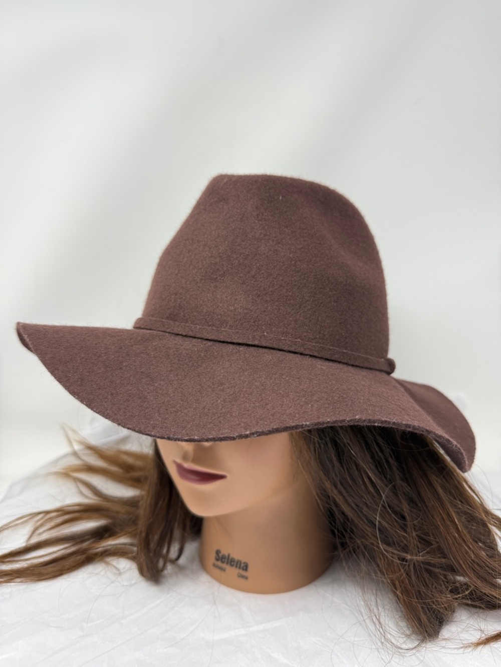 J.Crew Brown 100% Wool Wide Brim Fedora Hat M/L Fall Boho Western Cottagecore